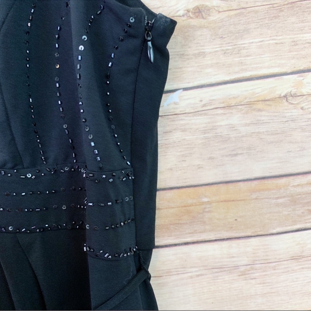 Motherhood Maternity Beaded Little Black Dress Cocktail Semiformal - Picture 3 of 6